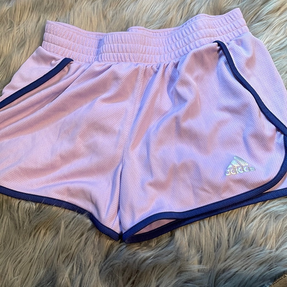 purple ADIDAS shorts